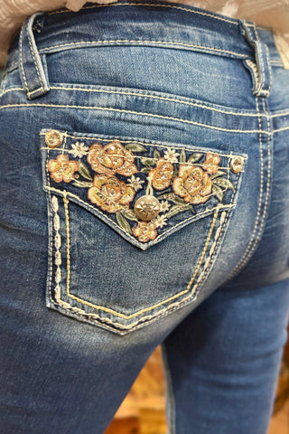 Pink Roses Sailey Bootcut Jean by Miss Me-Bootcut-Miss Me-Gallop 'n Glitz- Women's Western Wear Boutique, Located in Grants Pass, Oregon