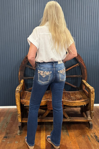 Pink Roses Sailey Bootcut Jean by Miss Me-Bootcut-Miss Me-Gallop 'n Glitz- Women's Western Wear Boutique, Located in Grants Pass, Oregon
