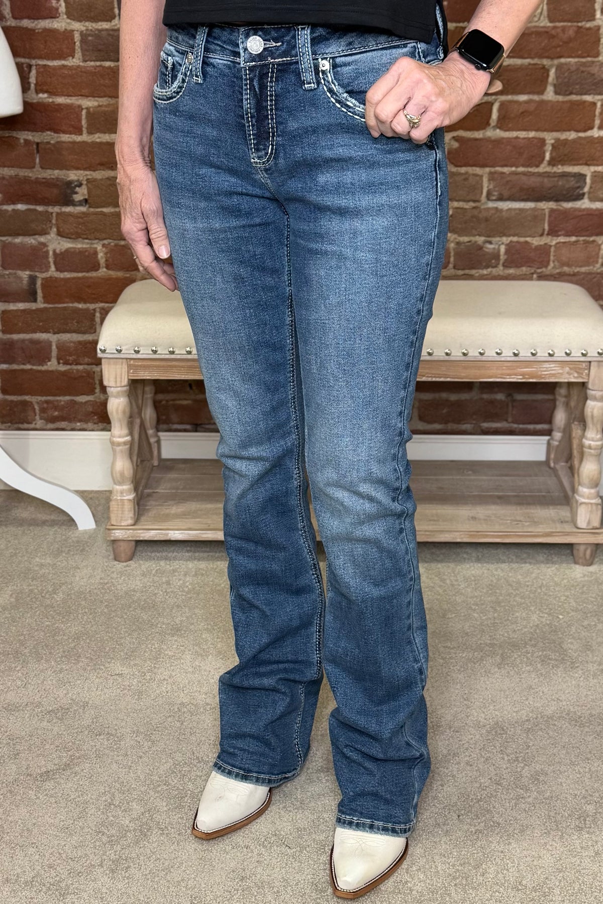 Elyse Mid Rise Bootcut by Silver-Bootcut-Silver Jeans-Gallop 'n Glitz- Women's Western Wear Boutique, Located in Grants Pass, Oregon