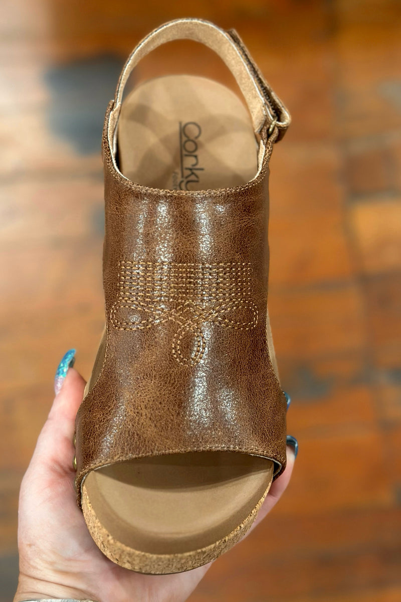 CARLEY By Corkys Saddle Stitch Wedge-Women's Shoes-Corkys-Gallop 'n Glitz- Women's Western Wear Boutique, Located in Grants Pass, Oregon