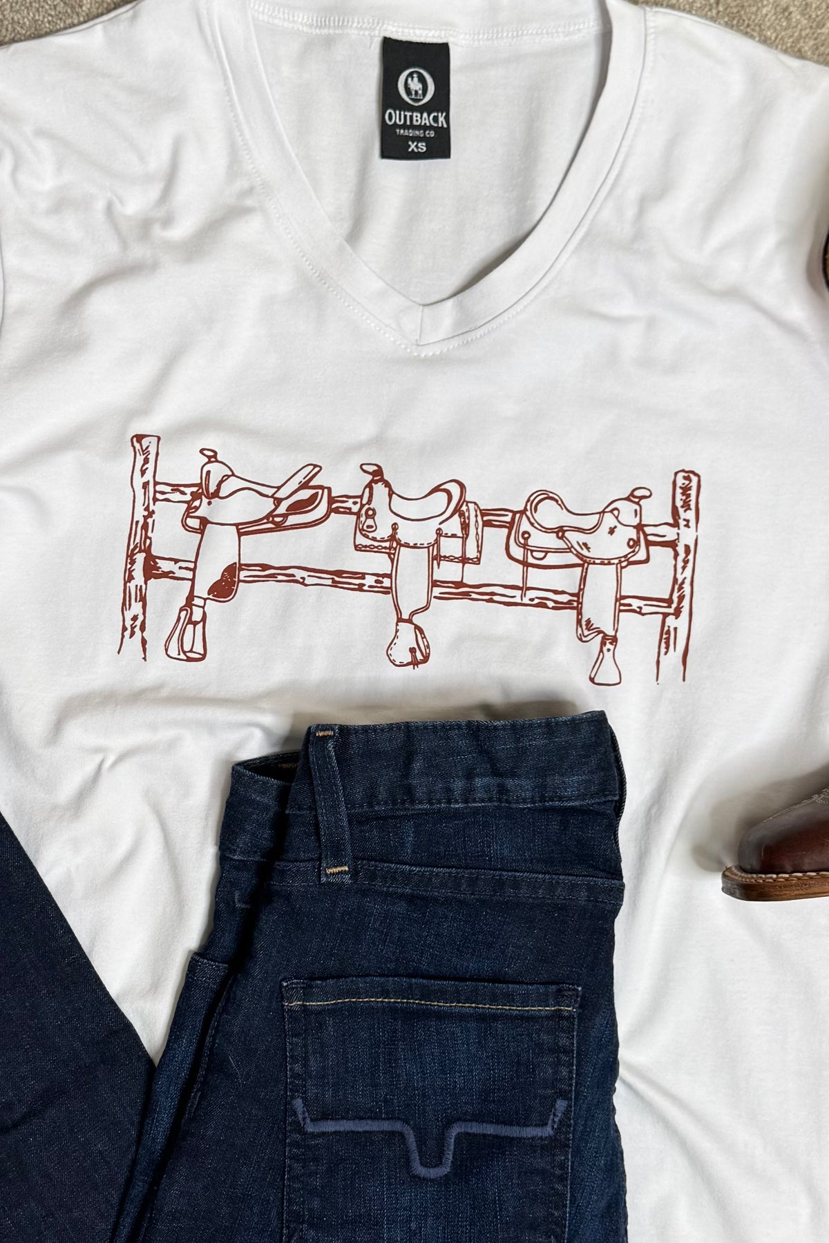 Saddle Up Tee by Outback-top-Outback Trading-Gallop 'n Glitz- Women's Western Wear Boutique, Located in Grants Pass, Oregon