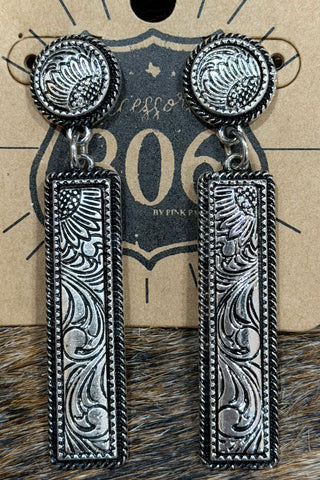 Silver Sage Earrings-Jewelry-Pink Panache-Gallop 'n Glitz- Women's Western Wear Boutique, Located in Grants Pass, Oregon