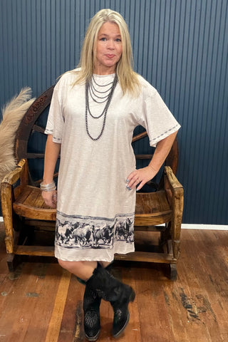 Silver Spur T-Shirt Dress-dress-Sterling Kreek-Gallop 'n Glitz- Women's Western Wear Boutique, Located in Grants Pass, Oregon