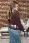 Something Classy Brown Bubble Sleeve Top-Top-Sterling Kreek-Gallop 'n Glitz- Women's Western Wear Boutique, Located in Grants Pass, Oregon