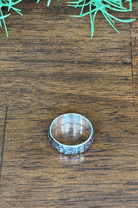 Sterling Silver Stamped Floral Ring-Jewelry-BOHO SOL-Gallop 'n Glitz- Women's Western Wear Boutique, Located in Grants Pass, Oregon