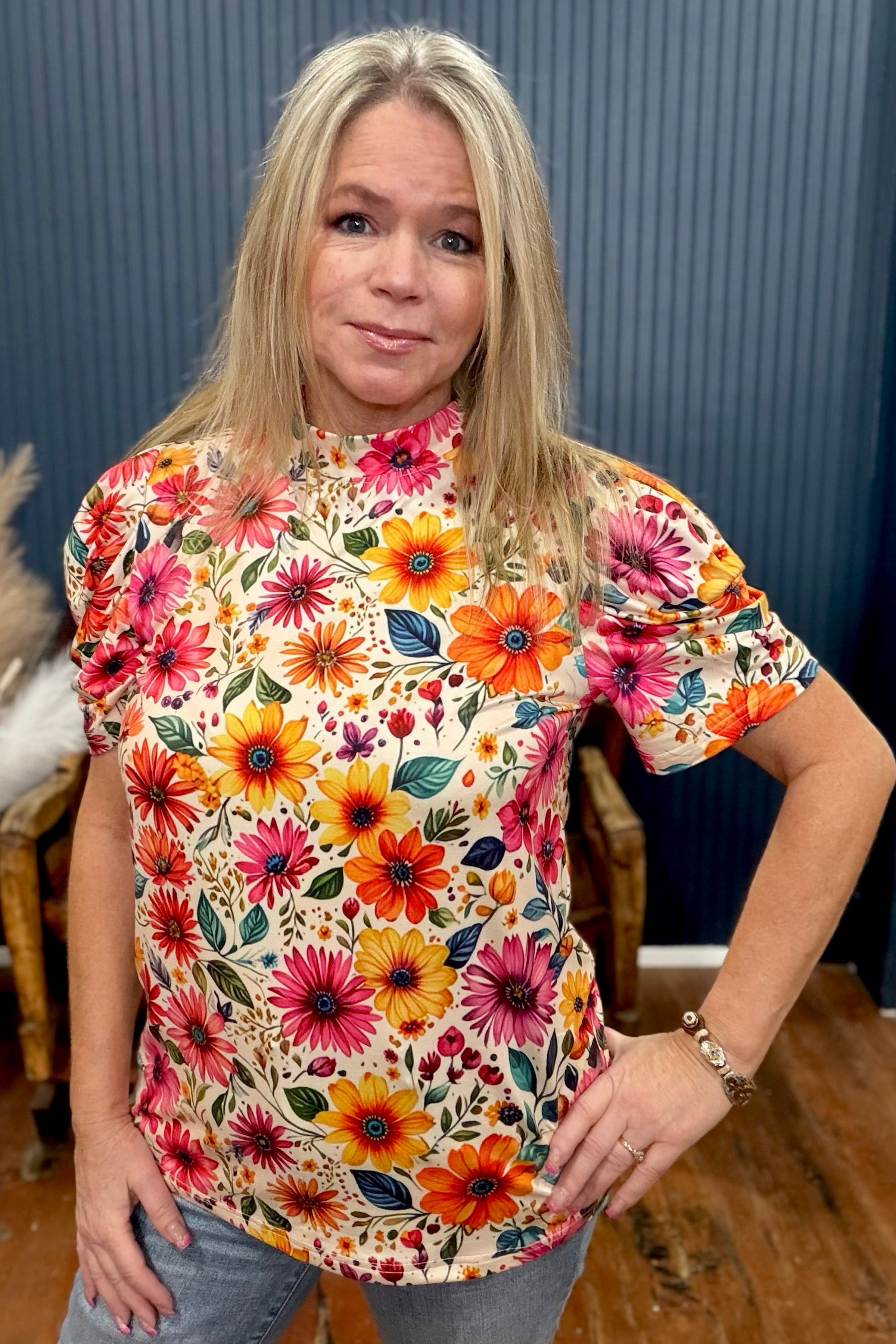 Sunrise Bloom Top-Top-Sterling Kreek-Gallop 'n Glitz- Women's Western Wear Boutique, Located in Grants Pass, Oregon