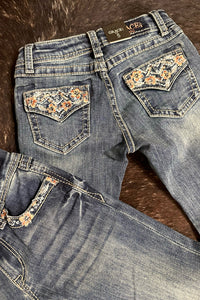 Toddler Floral Faux Flap Design Bootcut Jean by Grace in LA-Kids-Grace in LA-Gallop 'n Glitz- Women's Western Wear Boutique, Located in Grants Pass, Oregon