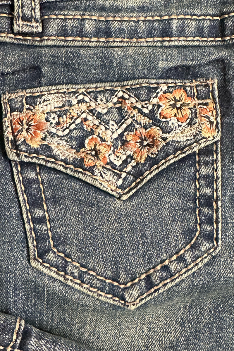 Toddler Floral Faux Flap Design Bootcut Jean by Grace in LA-Kids-Grace in LA-Gallop 'n Glitz- Women's Western Wear Boutique, Located in Grants Pass, Oregon