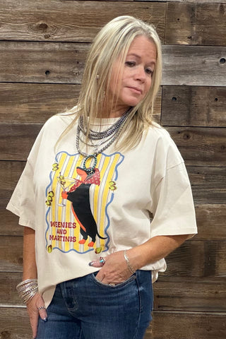 Weenies and Martinis Graphic Tee-Top-ee:some-Gallop 'n Glitz- Women's Western Wear Boutique, Located in Grants Pass, Oregon