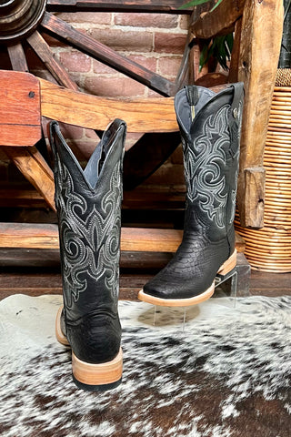 Women's Black Genuine Python Square Toe Boot-Women's Boot-Tanner Mark-Gallop 'n Glitz- Women's Western Wear Boutique, Located in Grants Pass, Oregon