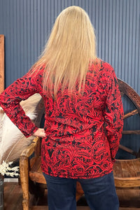 Tailgate Party Red Quarter Zip Pullover-Sweater-Sterling Kreek-Gallop 'n Glitz- Women's Western Wear Boutique, Located in Grants Pass, Oregon