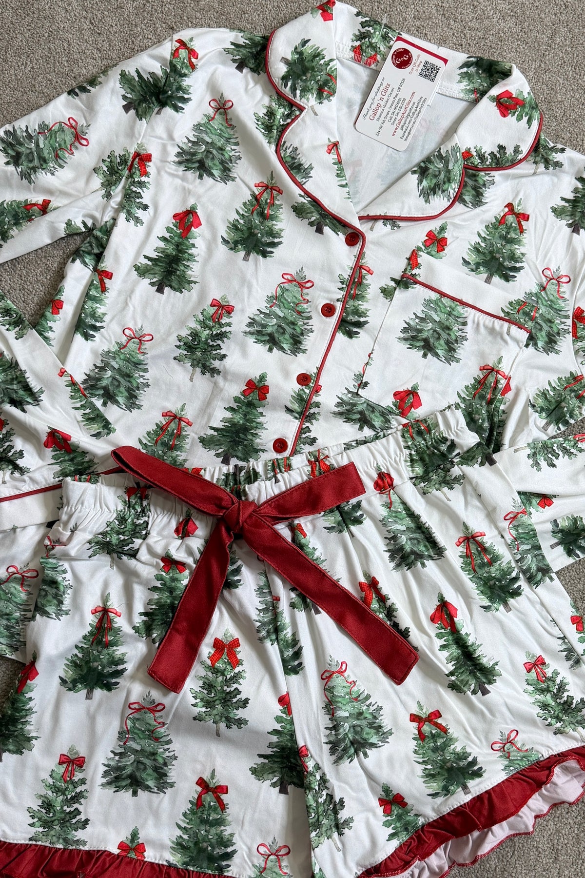 Under the Tree Ruffle PJ Set-Pajamas-jess lea-Gallop 'n Glitz- Women's Western Wear Boutique, Located in Grants Pass, Oregon