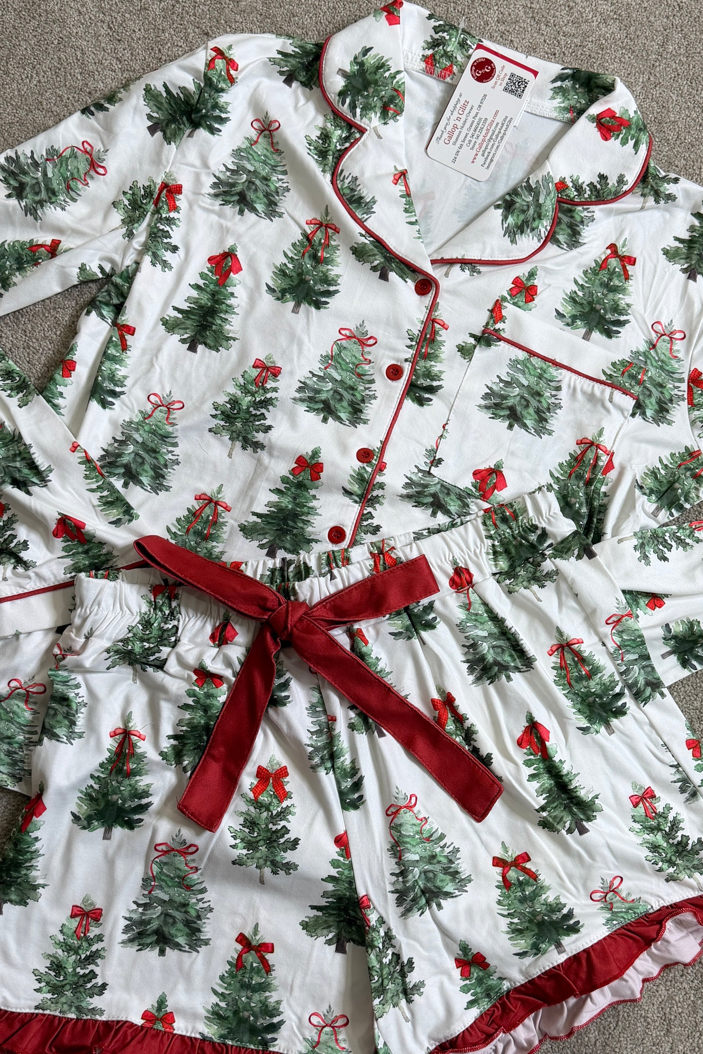 Under the Tree Ruffle PJ Set-Pajamas-jess lea-Gallop 'n Glitz- Women's Western Wear Boutique, Located in Grants Pass, Oregon