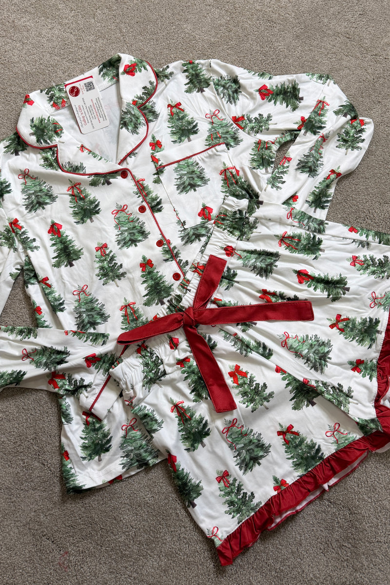 Under the Tree Ruffle PJ Set-Pajamas-jess lea-Gallop 'n Glitz- Women's Western Wear Boutique, Located in Grants Pass, Oregon