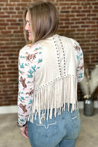 Fringe Faux Suede Vest-Vest-Vocal-Gallop 'n Glitz- Women's Western Wear Boutique, Located in Grants Pass, Oregon