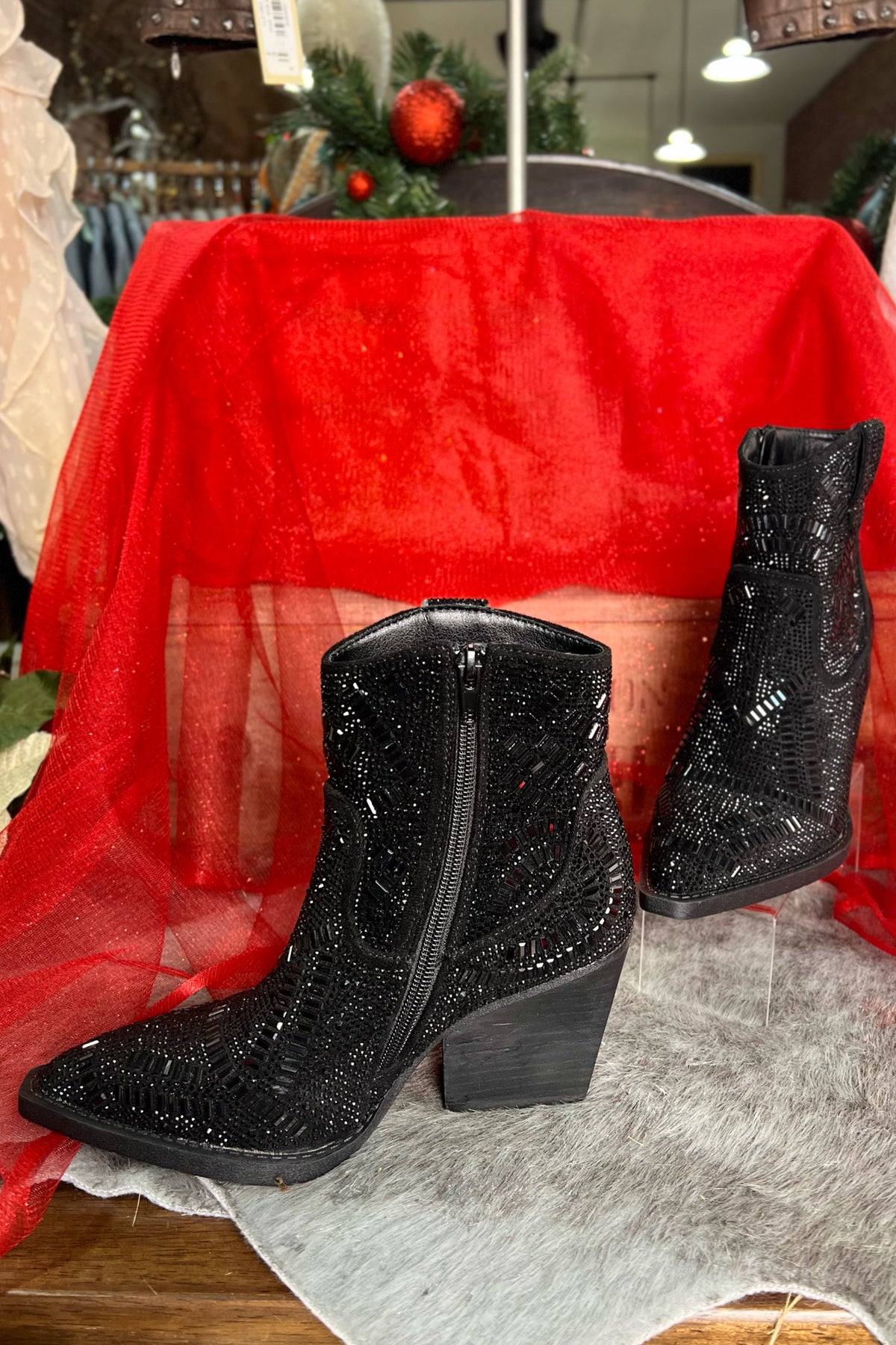 Very G MAZE Rhinestone Cowboy Bootie in Black-Women's Shoes-Very G-Gallop 'n Glitz- Women's Western Wear Boutique, Located in Grants Pass, Oregon