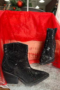 Very G MAZE Rhinestone Cowboy Bootie in Black-Ladies Shoe-Very G-Gallop 'n Glitz- Women's Western Wear Boutique, Located in Grants Pass, Oregon