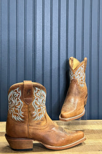 Women's ISABELLA Brown Leather 7" Boot by Justin-Women's Boot-Justin Boots-Gallop 'n Glitz- Women's Western Wear Boutique, Located in Grants Pass, Oregon