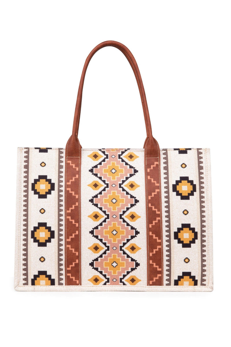 Wrangler Southwestern Canvas Wide Tote-Handbags & Accessories-Montana West-Gallop 'n Glitz- Women's Western Wear Boutique, Located in Grants Pass, Oregon