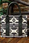 Wrangler Black Allover Aztec Dual Sided Print Crossbody Canvas Tote-Handbags & Accessories-Montana West-Gallop 'n Glitz- Women's Western Wear Boutique, Located in Grants Pass, Oregon