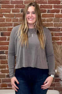 Wildwood Crop Sweatshirt-Top-Wasabi+Mint-Gallop 'n Glitz- Women's Western Wear Boutique, Located in Grants Pass, Oregon