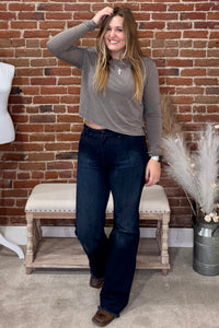 Wildwood Crop Sweatshirt-Top-Wasabi+Mint-Gallop 'n Glitz- Women's Western Wear Boutique, Located in Grants Pass, Oregon