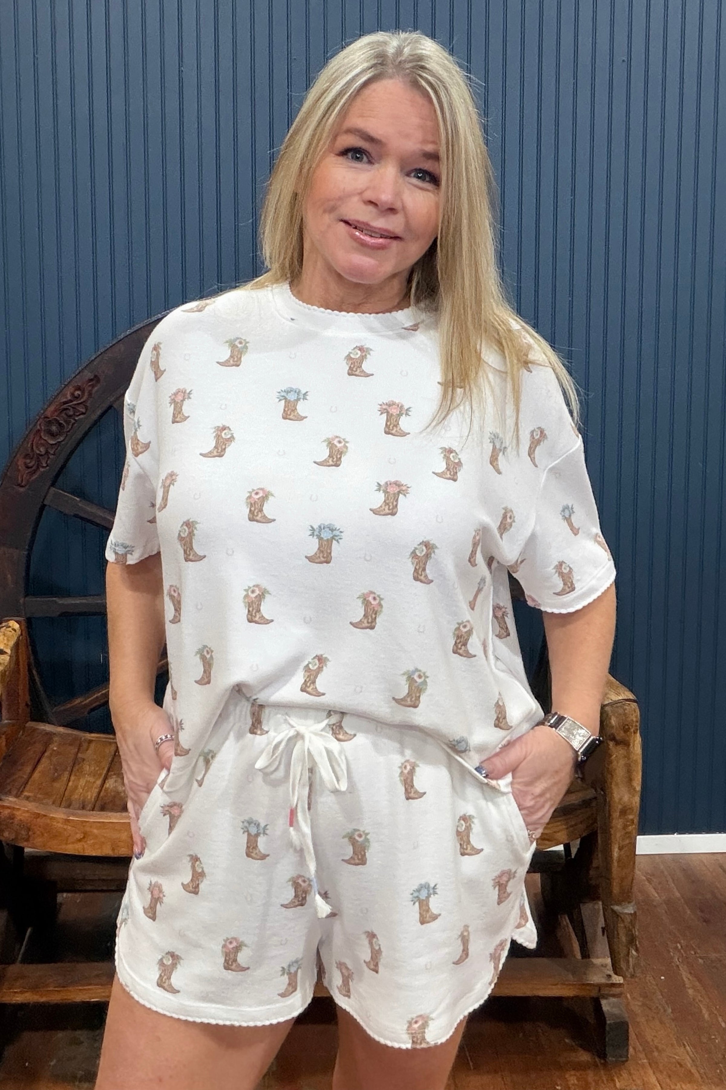 Western Blooms Pajama Short by PJ Salvage-Pajamas-PJ Salvage-Gallop 'n Glitz- Women's Western Wear Boutique, Located in Grants Pass, Oregon