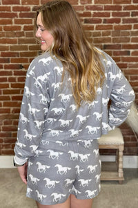 Wild Horses Shorts PJ Set By PJ Salvage-Pajamas-PJ Salvage-Gallop 'n Glitz- Women's Western Wear Boutique, Located in Grants Pass, Oregon