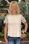 Floral Lace Short Sleeve Top by POL-top-POL-Gallop 'n Glitz- Women's Western Wear Boutique, Located in Grants Pass, Oregon