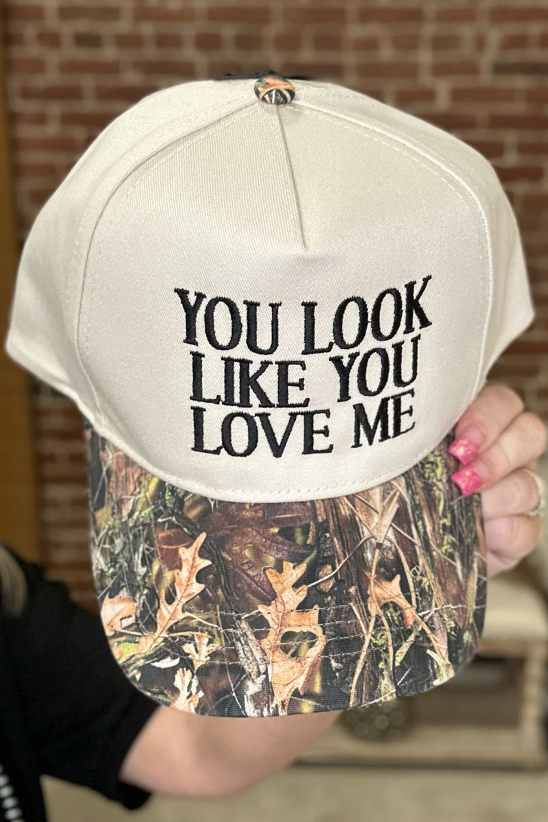 "You Look Like You Love Me" Camo Trucker Hat-Ball Cap-Fashion City-Gallop 'n Glitz- Women's Western Wear Boutique, Located in Grants Pass, Oregon