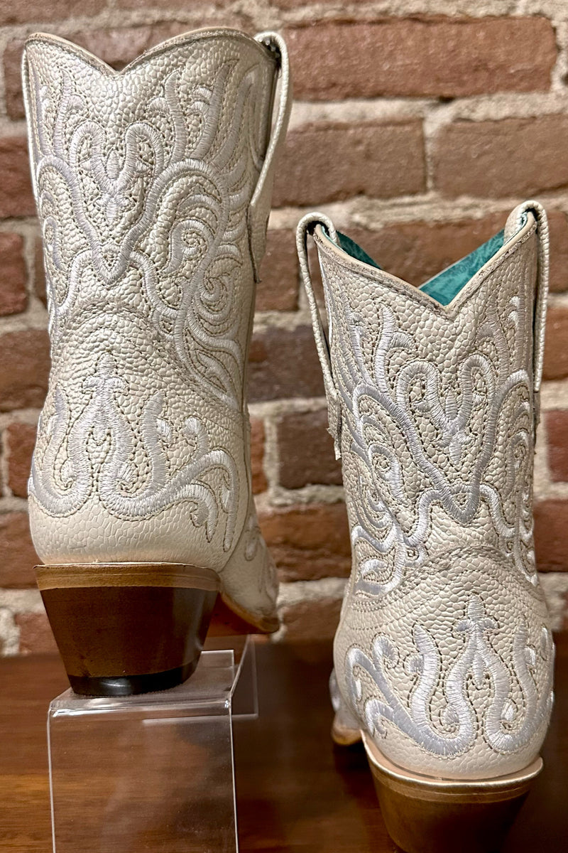 Bone Embroidered Ankle Snip Toe Boot by Corral Boots-Women's Boot-Corral Boots-Gallop 'n Glitz- Women's Western Wear Boutique, Located in Grants Pass, Oregon