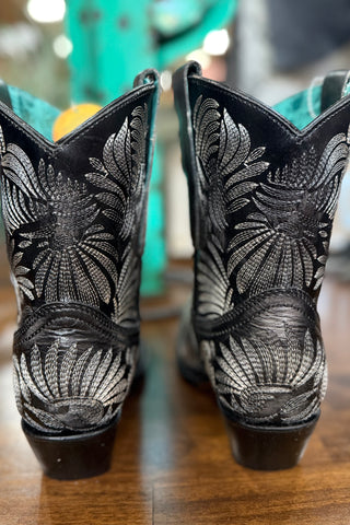 LD Grey Floral Petal Embroidery Ankle Boot by Corral-Women's Boot-Corral Boots-Gallop 'n Glitz- Women's Western Wear Boutique, Located in Grants Pass, Oregon