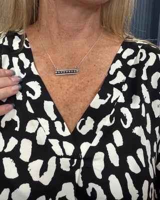 Black and White Animal Print Blouse-Top-ee:some-Gallop 'n Glitz- Women's Western Wear Boutique, Located in Grants Pass, Oregon