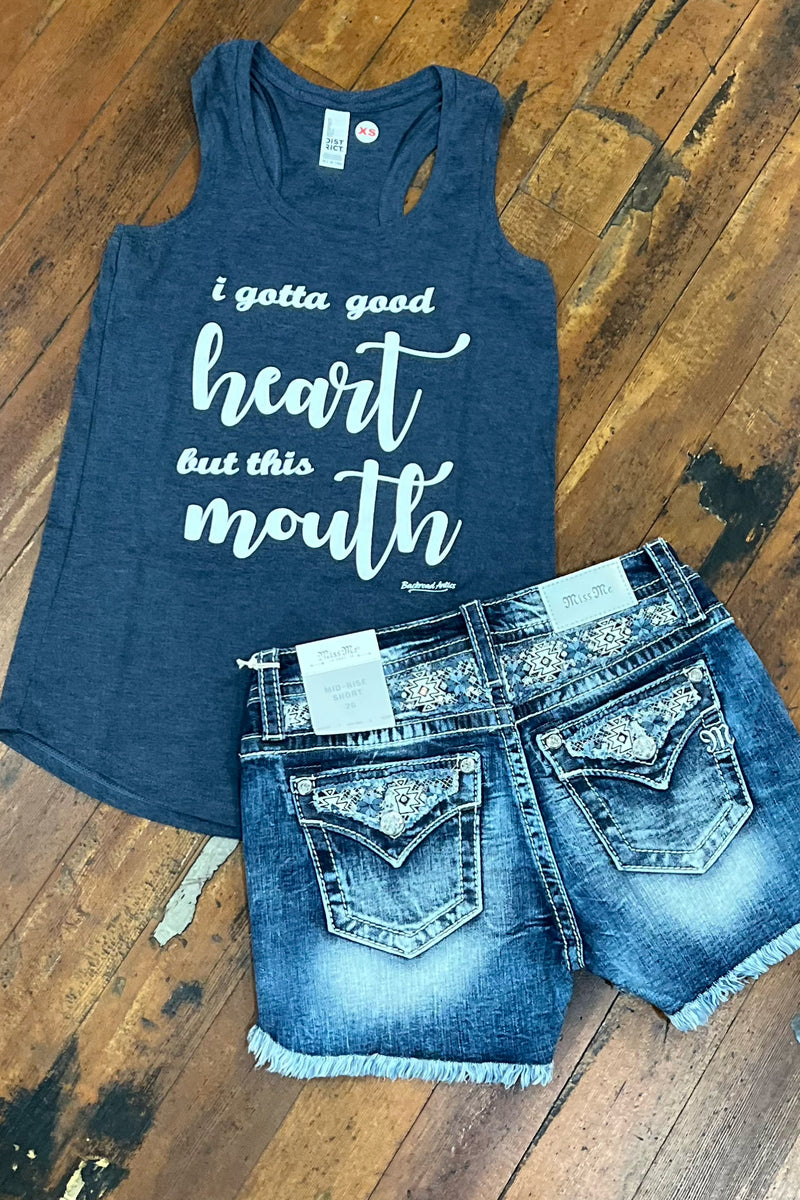 I Gotta Good Heart Tank-Graphic Tank-Gallop 'n Glitz-Gallop 'n Glitz- Women's Western Wear Boutique, Located in Grants Pass, Oregon