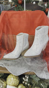 Very G MAZE Rhinestone Cowboy Bootie in Cream