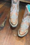 Bronze Overlay and Embroidered Snip Toe Boot by Corral Boots