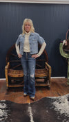 Judy Blue Distressed Button Fly Flare Jean