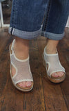 CARLEY By Corkys White Mesh Sparkle Sandal