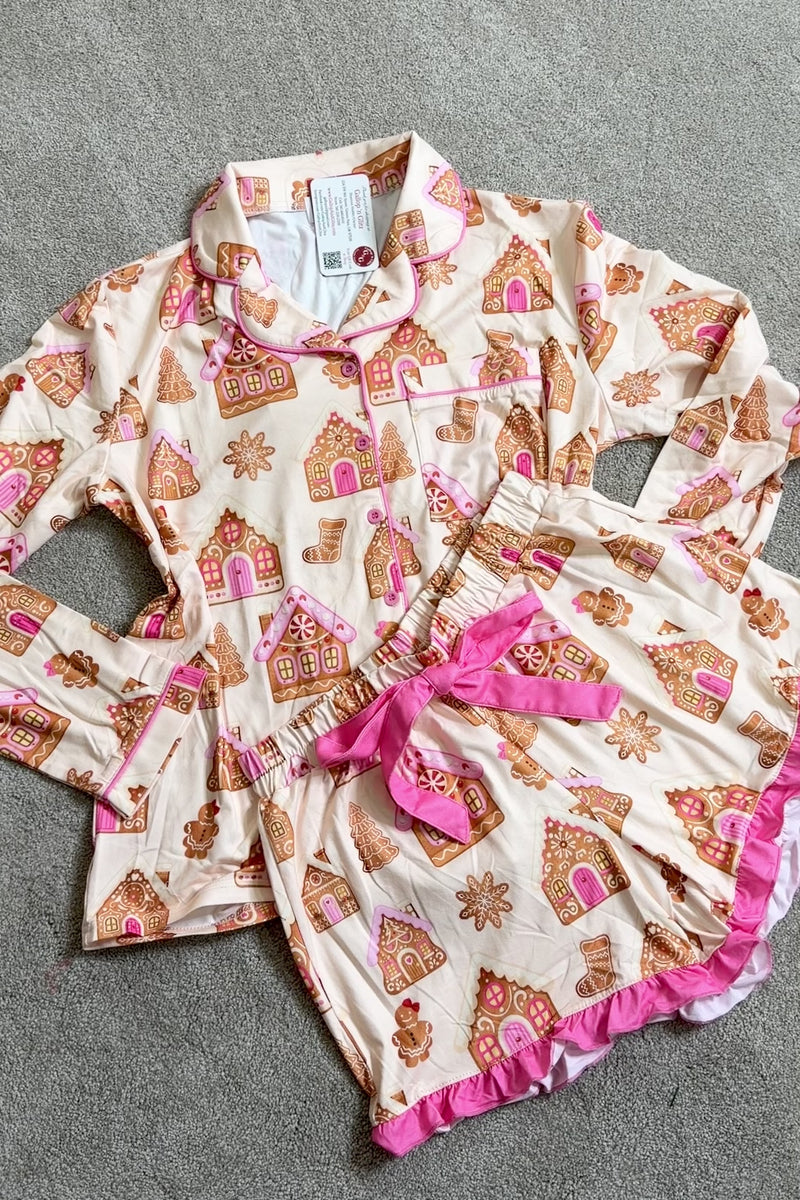 Gingerbread Wonderland Ruffle PJ Set