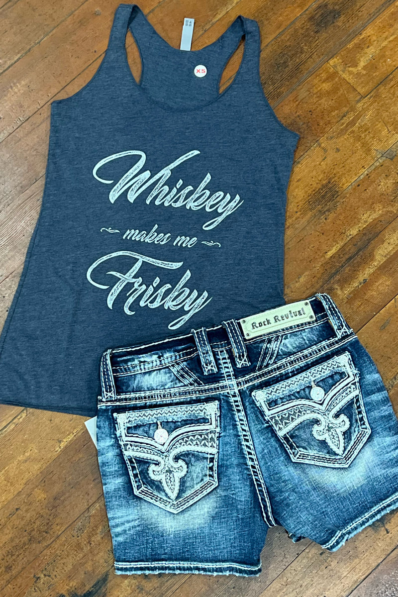 Whiskey Makes Me Frisky Tank-Graphic Tank-Gallop 'n Glitz-Gallop 'n Glitz- Women's Western Wear Boutique, Located in Grants Pass, Oregon