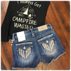 Miss Me Golden Winged Mid Rise Shorts-Shorts-Miss Me-Gallop 'n Glitz- Women's Western Wear Boutique, Located in Grants Pass, Oregon