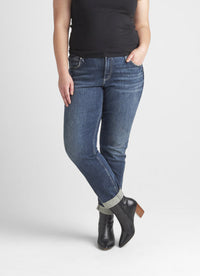 Boyfriend Mid Rise Slim Leg Plus Size Silver Jean-Boyfriend-Silver Jeans-Gallop 'n Glitz- Women's Western Wear Boutique, Located in Grants Pass, Oregon