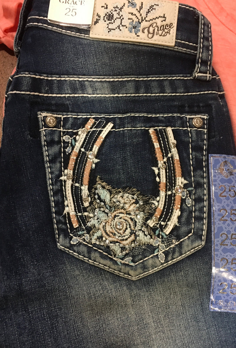 Grace in LA Easy Fit Horseshoe Bootcut-Bootcut-Grace in LA-Gallop 'n Glitz- Women's Western Wear Boutique, Located in Grants Pass, Oregon