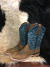 Mens Tan/Blue Wide Square Toe Boot-Men's Boot-Corral Boots-Gallop 'n Glitz- Women's Western Wear Boutique, Located in Grants Pass, Oregon