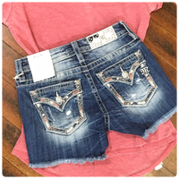 Miss Me Americana Mid Rise Shorts-Shorts-Miss Me-Gallop 'n Glitz- Women's Western Wear Boutique, Located in Grants Pass, Oregon