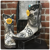 Corral White/Black Overlay & Embroidery & Studs Boot-Women's Boot-Corral Boots-Gallop 'n Glitz- Women's Western Wear Boutique, Located in Grants Pass, Oregon