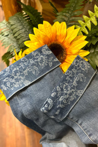 Carter Mid Rise "DENIM N' FLORAL" Girlfriend Jean by JAG-Girlfriend-Jag-Gallop 'n Glitz- Women's Western Wear Boutique, Located in Grants Pass, Oregon