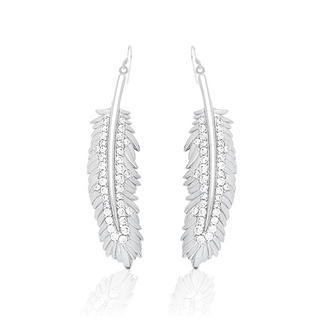 Kelly Herd Shimmering Feather Dangle Sterling Earrings-Jewelry-Kelly Herd-Gallop 'n Glitz- Women's Western Wear Boutique, Located in Grants Pass, Oregon