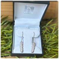 Kelly Herd Shimmering Feather Dangle Sterling Earrings-Jewelry-Kelly Herd-Gallop 'n Glitz- Women's Western Wear Boutique, Located in Grants Pass, Oregon