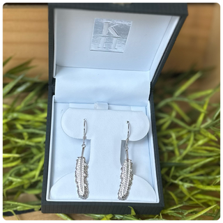 Kelly Herd Shimmering Feather Dangle Sterling Earrings-Jewelry-Kelly Herd-Gallop 'n Glitz- Women's Western Wear Boutique, Located in Grants Pass, Oregon